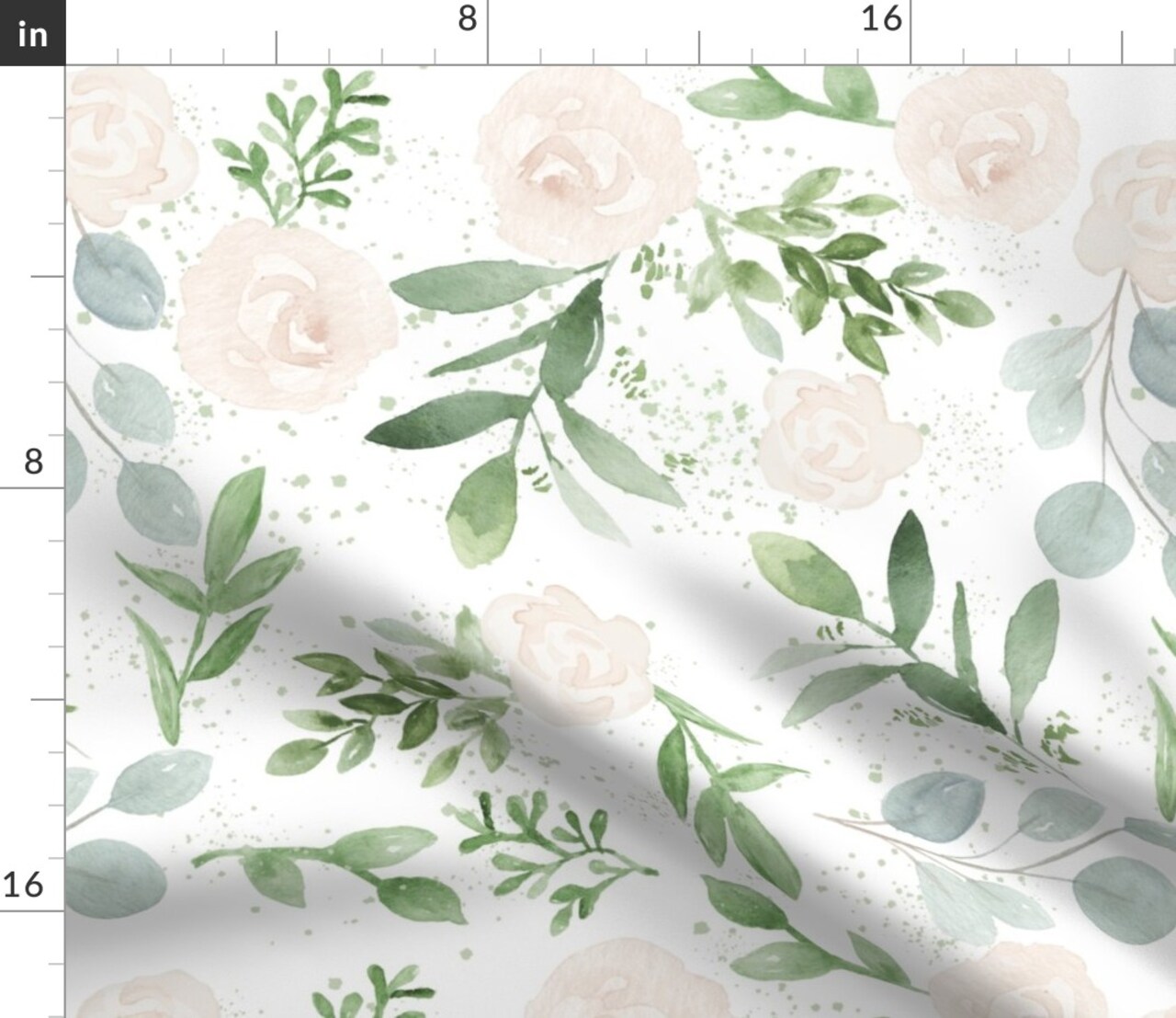 Floral Watercolor Botanical Garden Wedding Custom Printed Fabric by Spoonflower Various Fabrics by the Yard or Fat Quarter